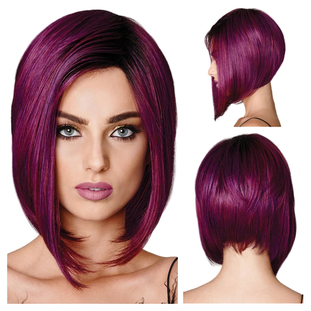 Synthetic Burgundy Wig f