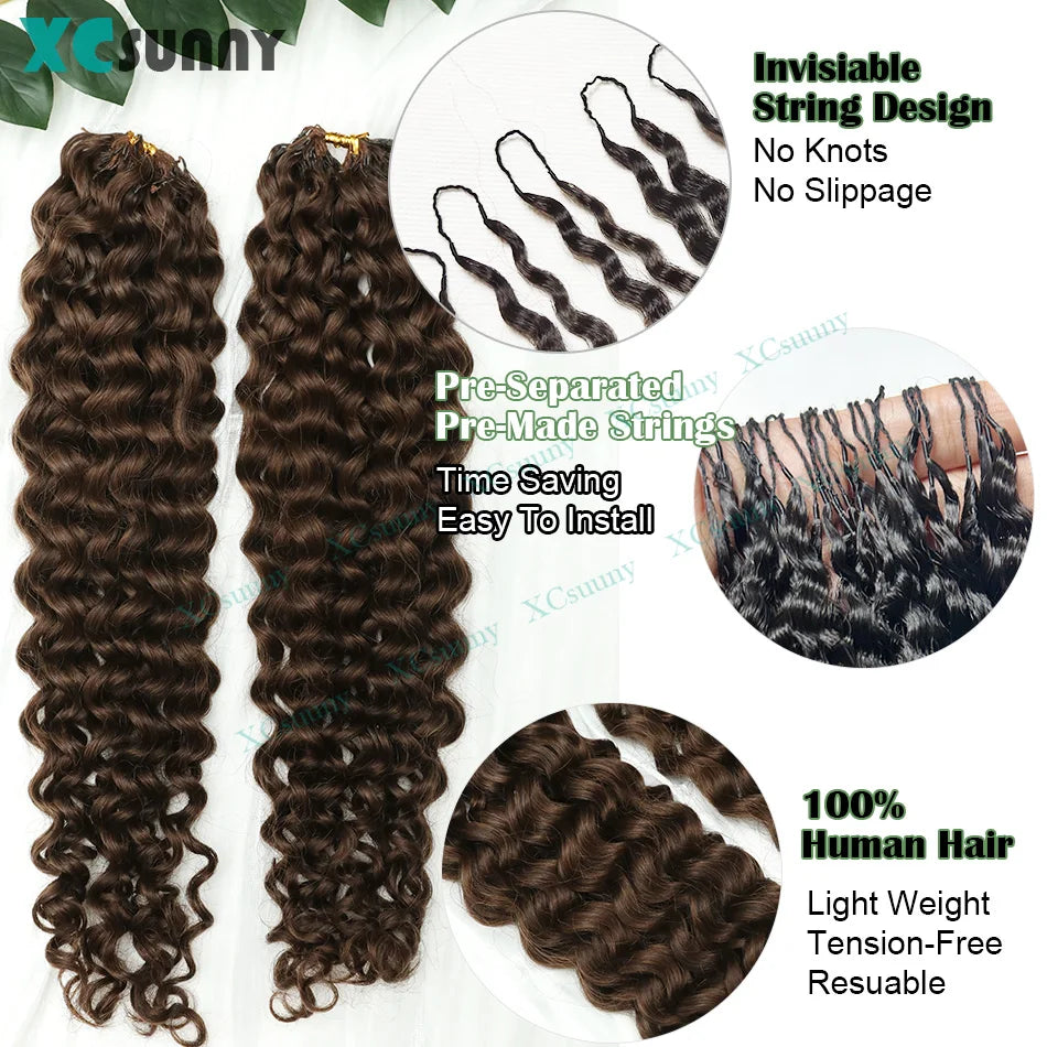 Feather Crochet Curly Human Hair 4 27 30 Invisible Knots