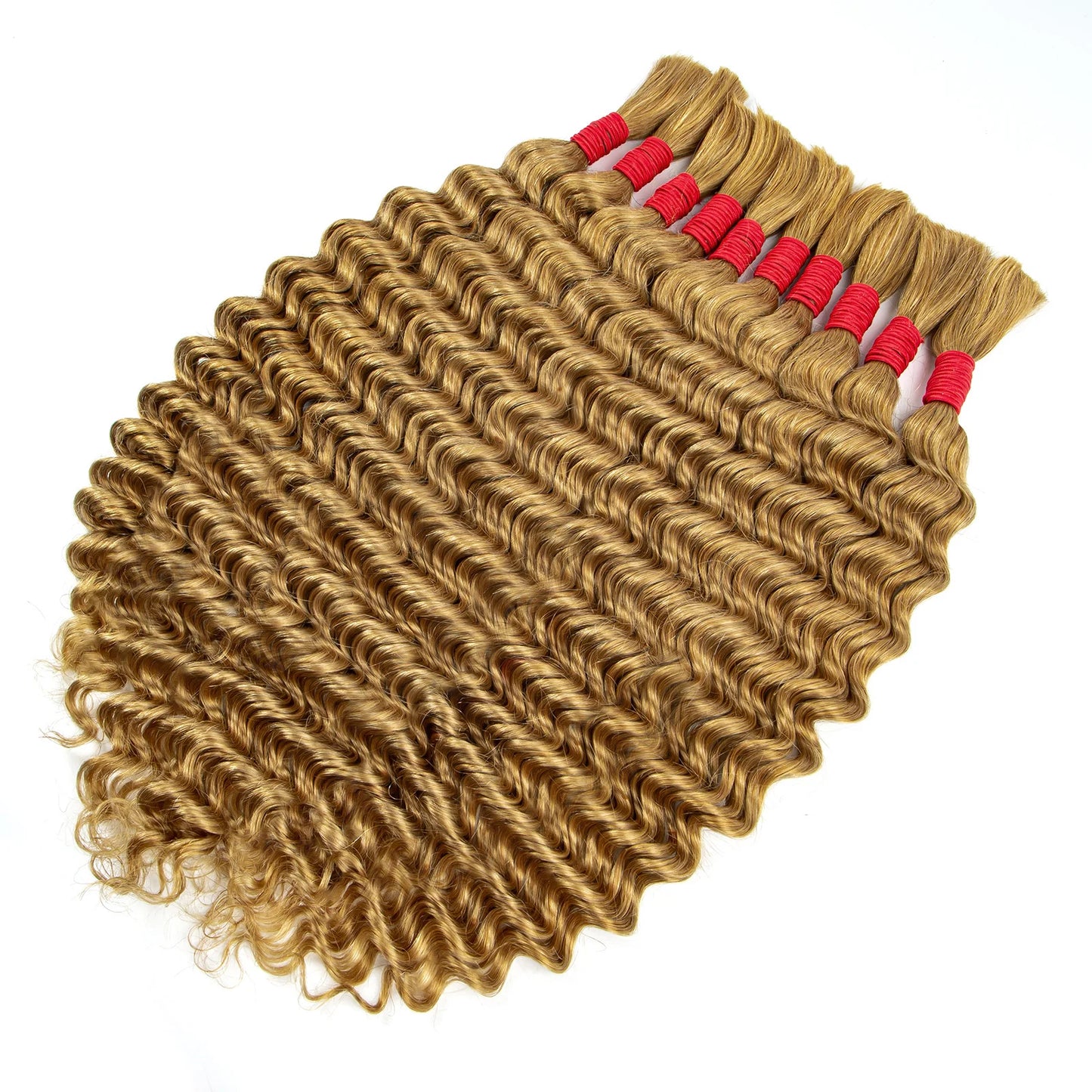 22 24Inch Deep Wave Bulk Human Hair for Boho Braids No Weft Colored 100% 12A Human Hair Bulk Curly Extensions for Braiding