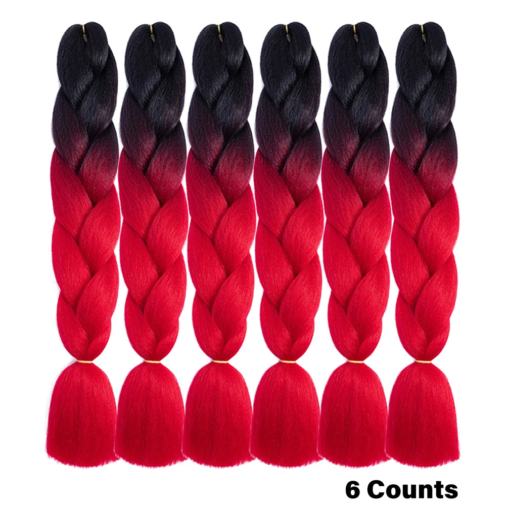 Crochet Braids 6Pcs Braiding Hair Ombre Synthetic