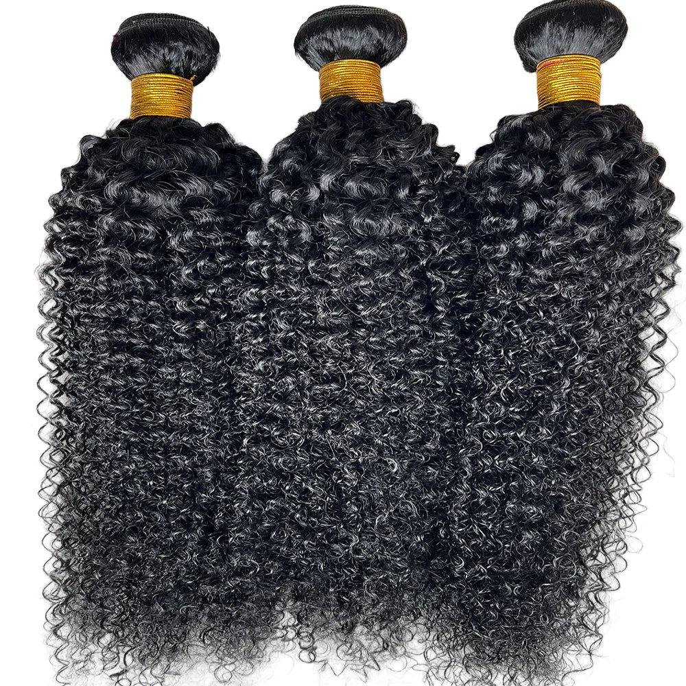 Afro Kinky Deep Curly Wave Bundle With Closure