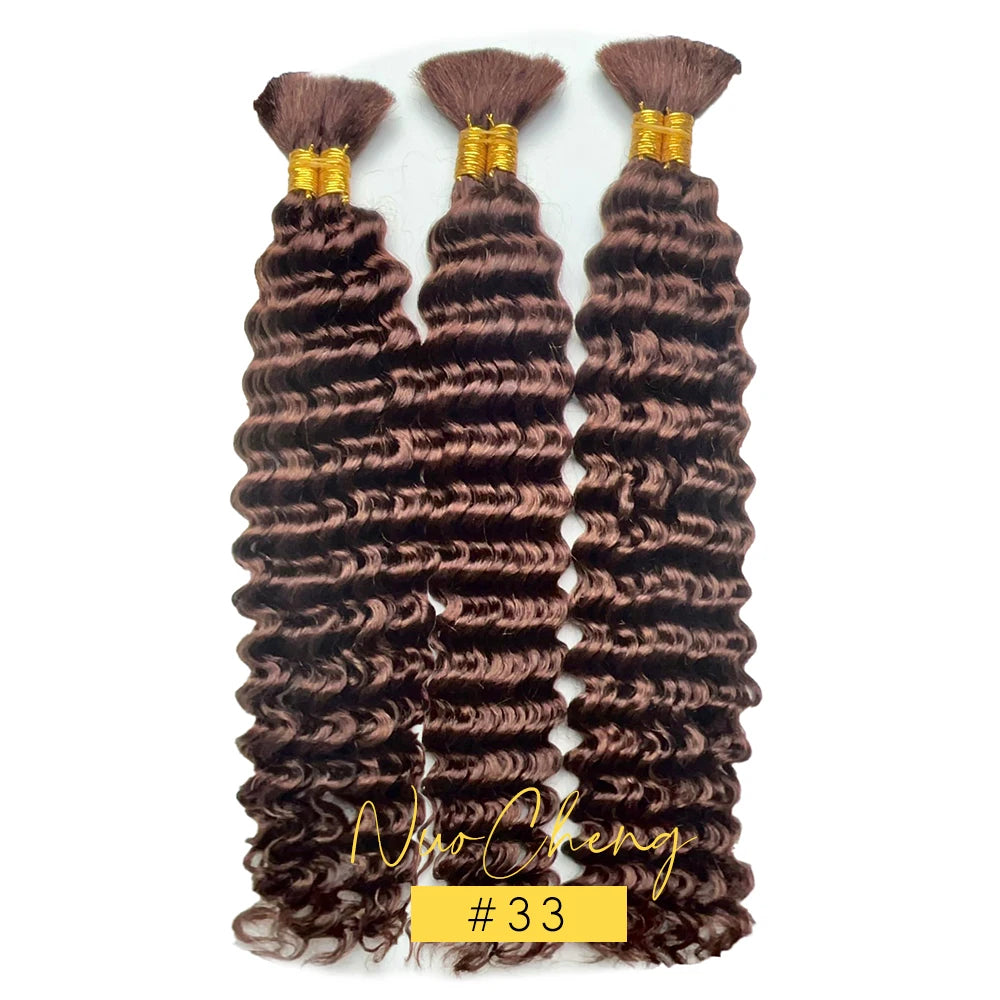 Chocolate Brown Deep Wave Human Hair Crochet Bundles