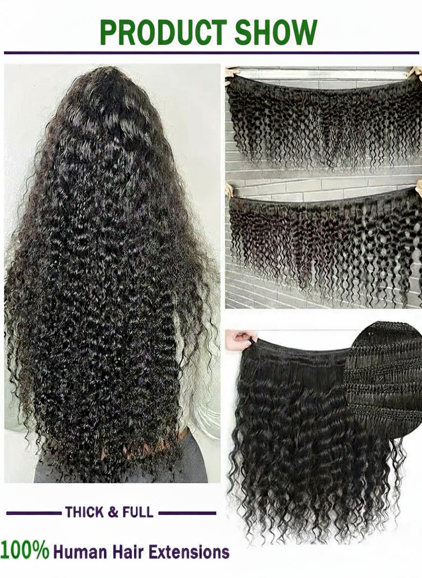 Deep Wave Human Hair Bundles Curly Hair Weaving 28 30 40 42 Inch Natural Human Hair Remy Loose Deep Wave Hair 1 2 3 4 5 Bundles