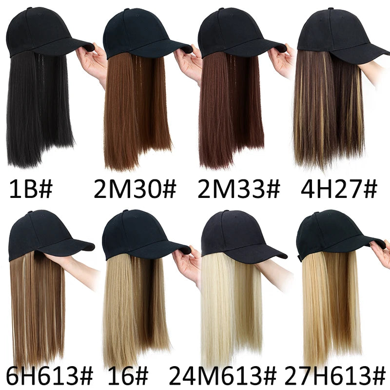 18Inch Synthetic Baseball Cap  Long  Hair Extensions