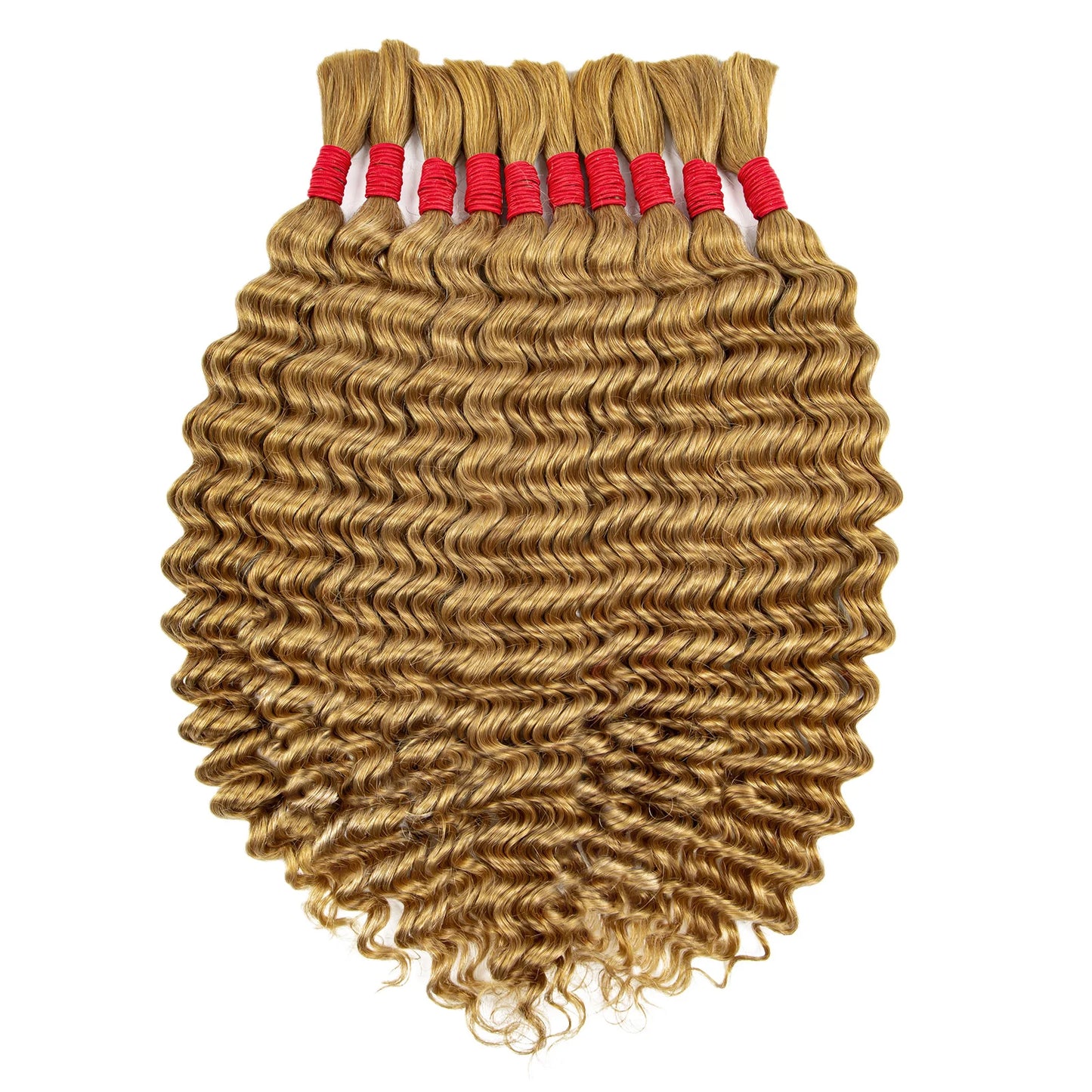 22 24Inch Deep Wave Bulk Human Hair for Boho Braids No Weft Colored 100% 12A Human Hair Bulk Curly Extensions for Braiding