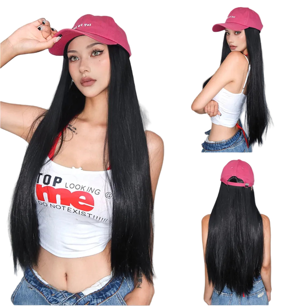 Hat Wig Blonde  Synthetic Hair Extension
