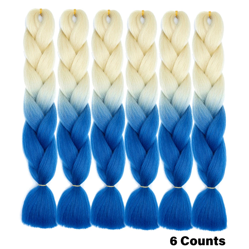 Crochet Braids 6Pcs Braiding Hair Ombre Synthetic