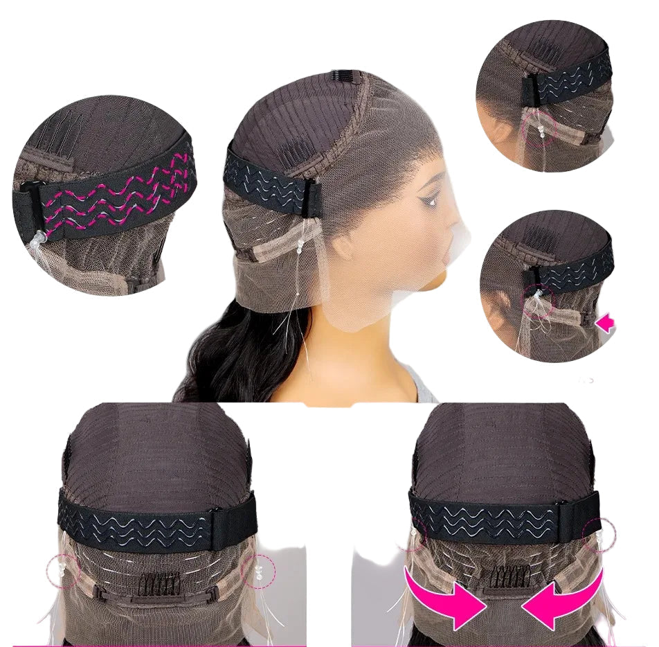 Body Wave 360 HD Full Lace Front Wigs Human Hair Pre Plucked 12A Glueless Brazilian Virgin Wig With Drawstring