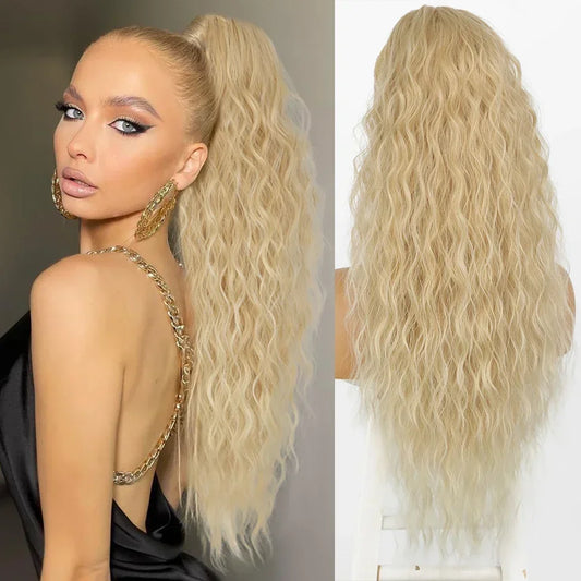 Synthetic Long Wavy Ponytail Extensions