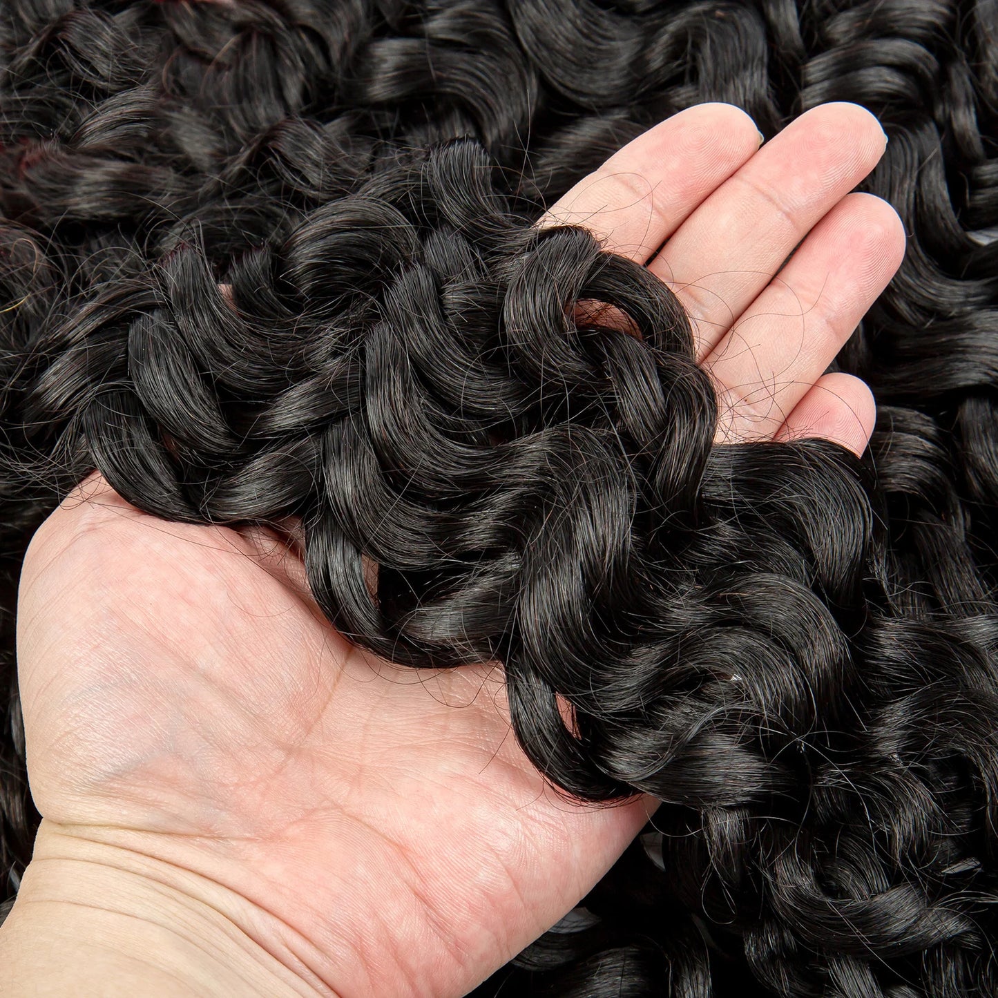 22 24Inch Deep Wave Bulk Human Hair for Boho Braids No Weft Colored 100% 12A Human Hair Bulk Curly Extensions for Braiding