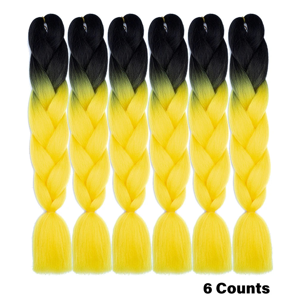 Crochet Braids 6Pcs Braiding Hair Ombre Synthetic