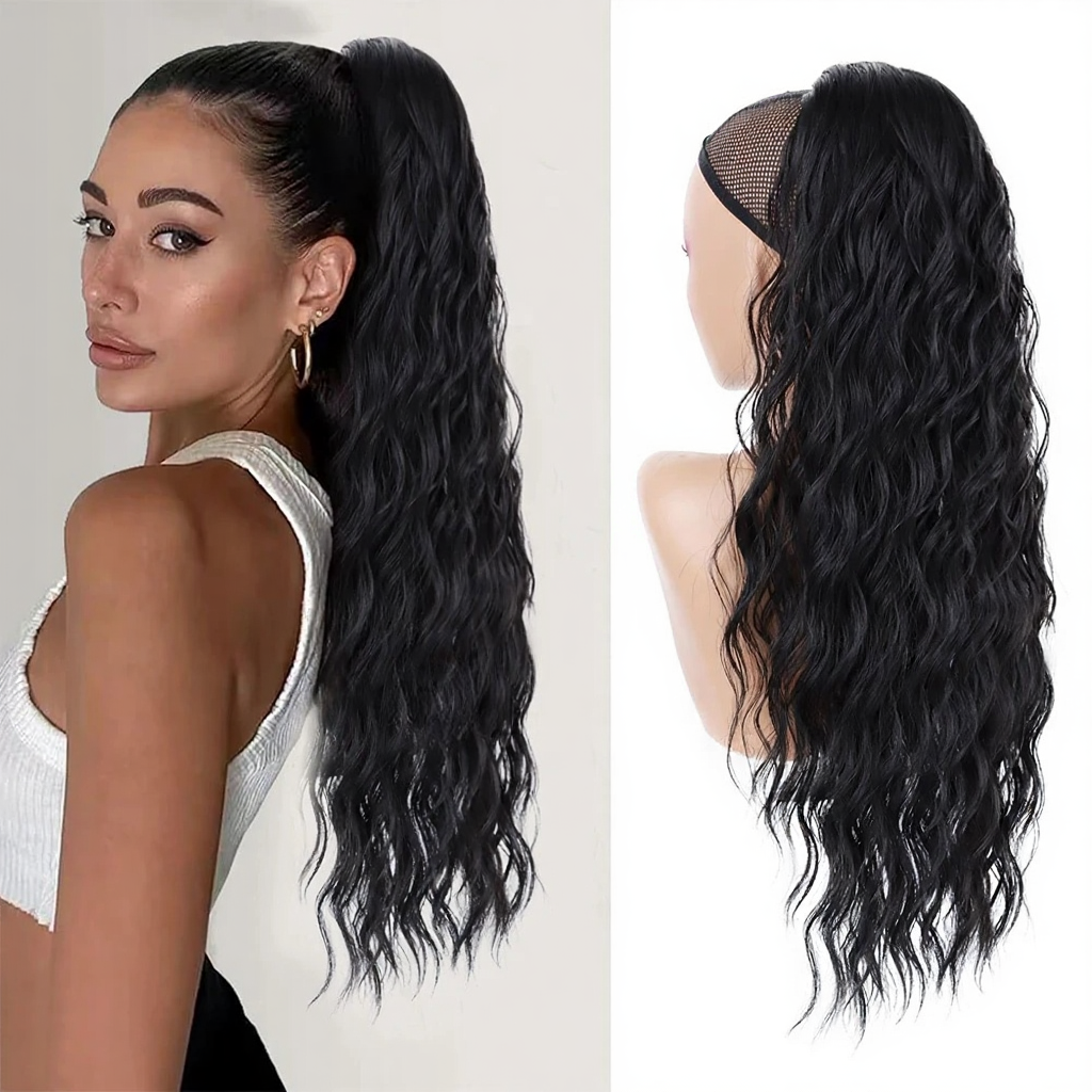 24Inch Synthetic Long Drawstring Ponytail