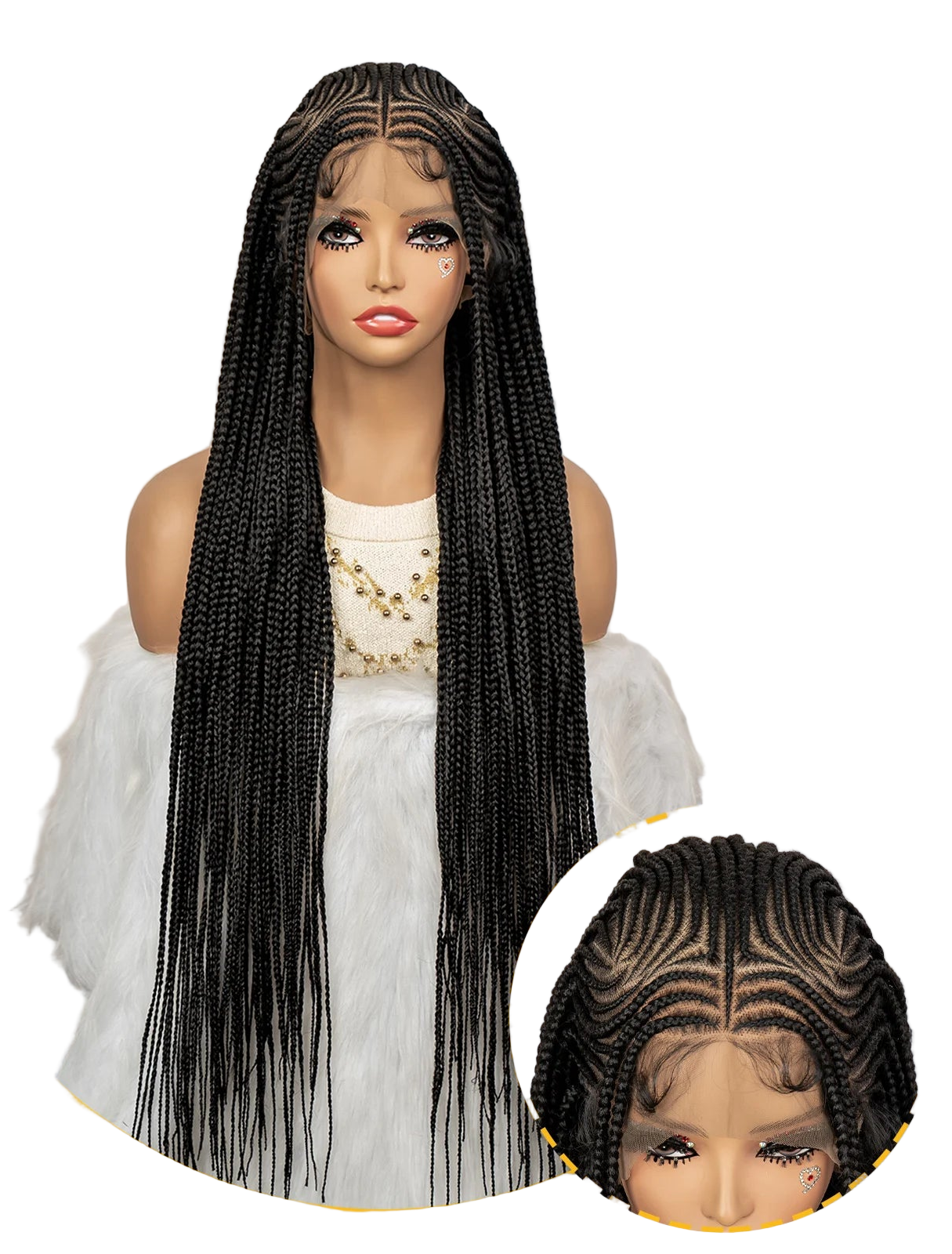 African Braided Hair Wigs Synthetic Full Lace Cornrows