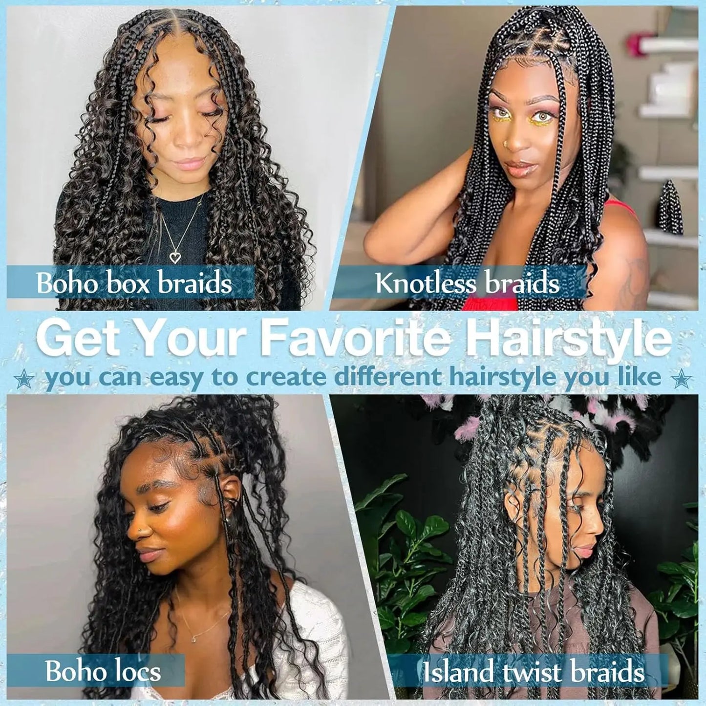 22 24Inch Deep Wave Bulk Human Hair for Boho Braids No Weft Colored 100% 12A Human Hair Bulk Curly Extensions for Braiding