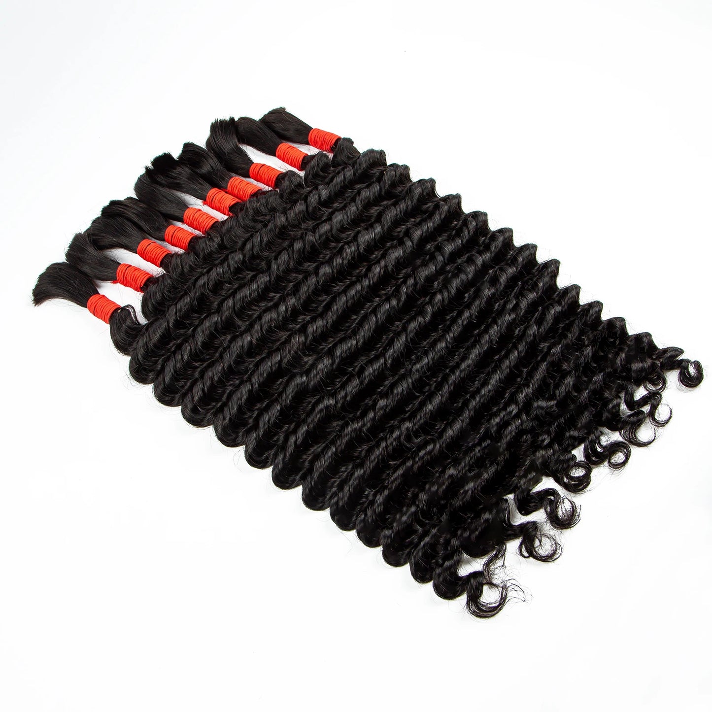 22 24Inch Deep Wave Bulk Human Hair for Boho Braids No Weft Colored 100% 12A Human Hair Bulk Curly Extensions for Braiding