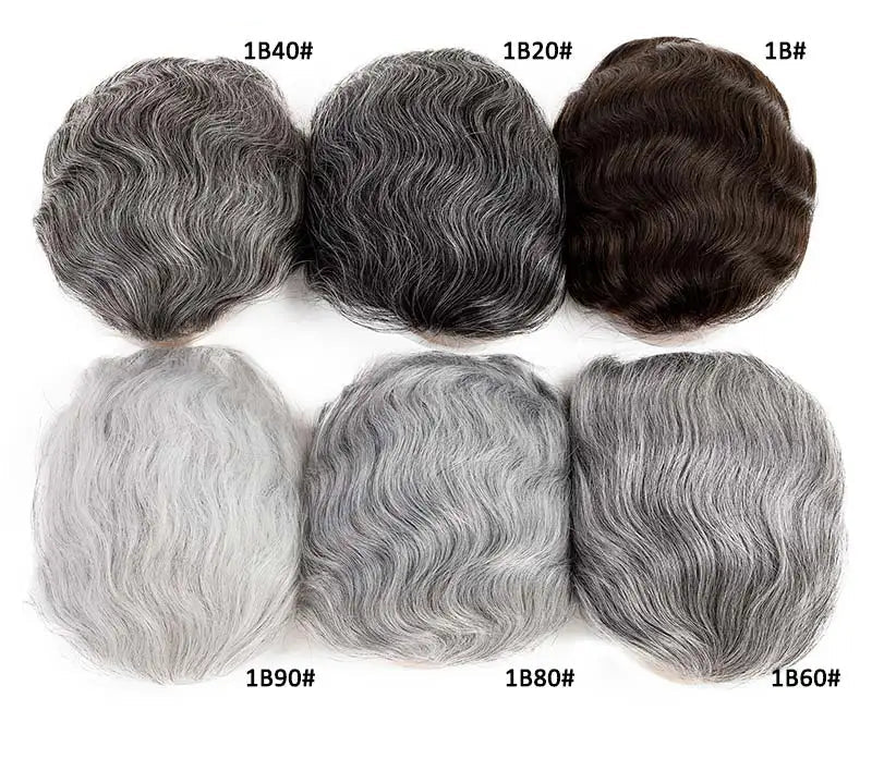 Men Grey Hair Natural Hairline Lace Front Unit