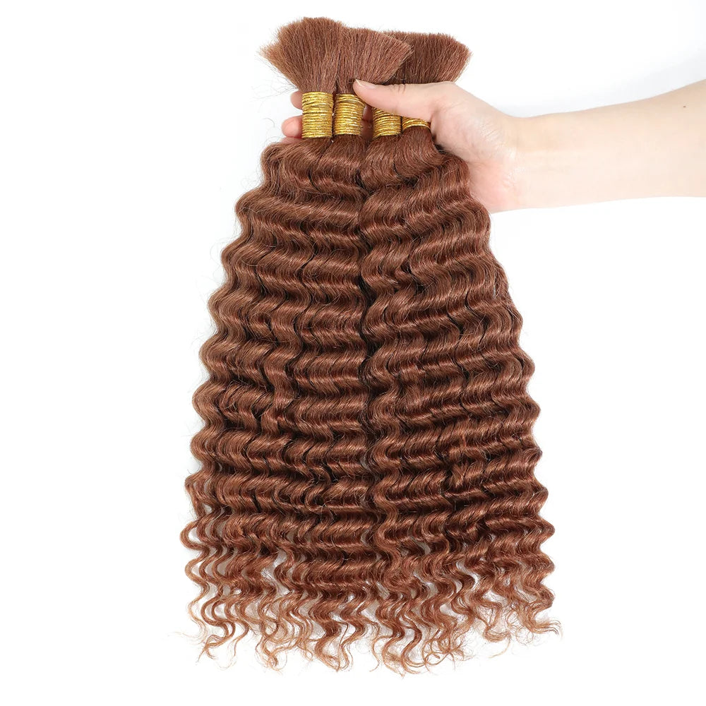 Chocolate Brown Deep Wave Human Hair Crochet Bundles
