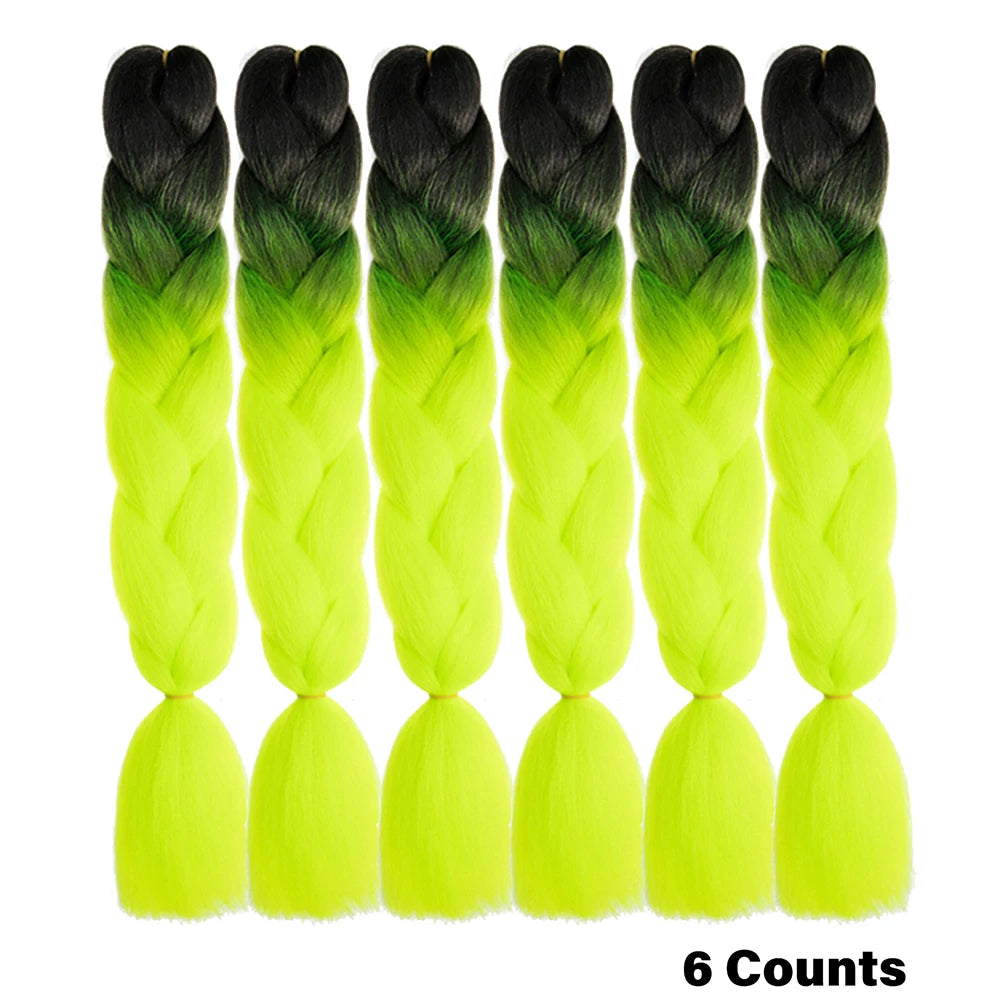 Crochet Braids 6Pcs Braiding Hair Ombre Synthetic