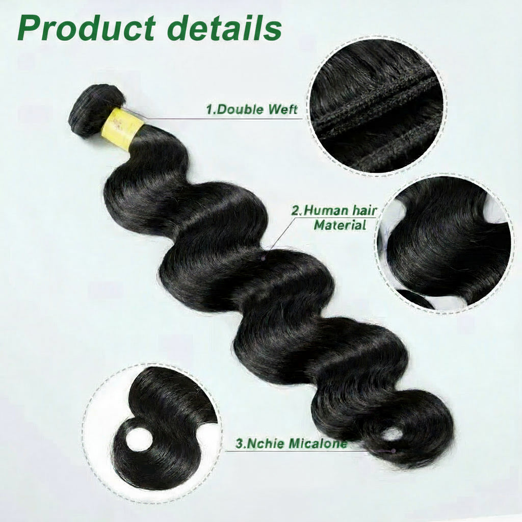 30 36 Inch Body Wave Raw 1 3 4 Bundles Indian 100% Unprocessed Human Hair Wavy