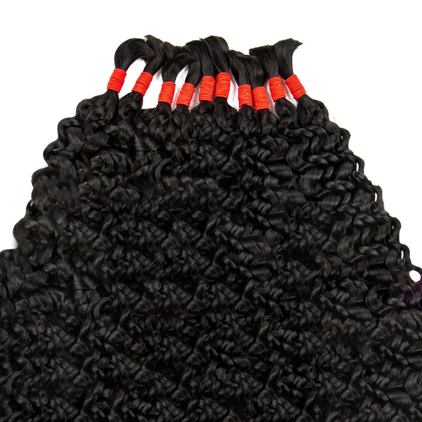 22 24Inch Deep Wave Bulk Human Hair for Boho Braids No Weft Colored 100% 12A Human Hair Bulk Curly Extensions for Braiding