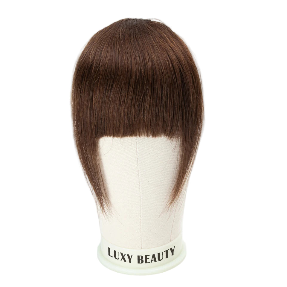 Human Hair Bangs 3 Clips 3D Blunt Cut