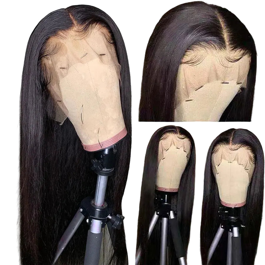 Hd Lace  Wig Human Hair 30Inch Bone Straight Transparent Lace