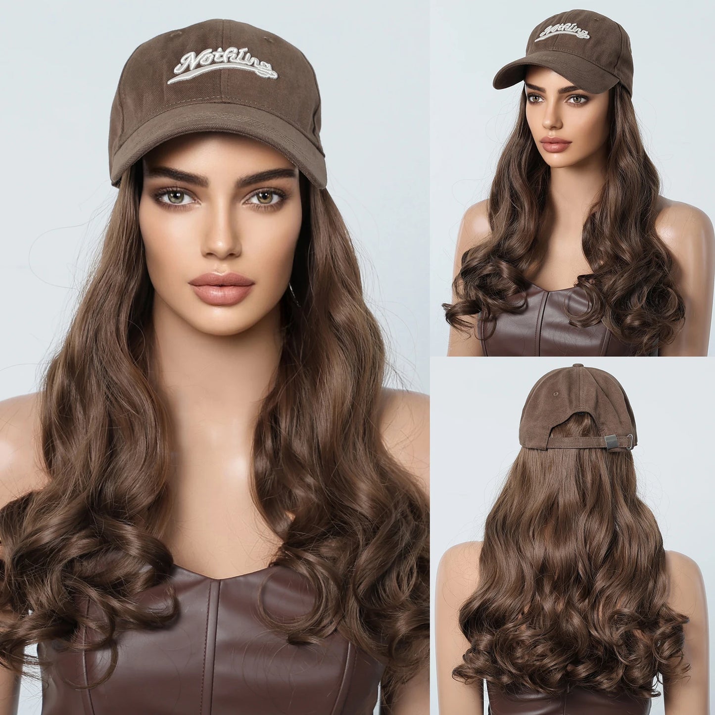 Hat Wig Blonde  Synthetic Hair Extension