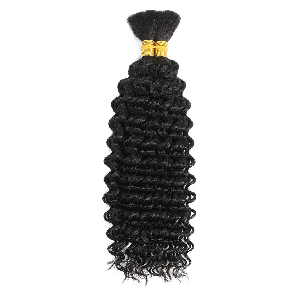 Deep Wave Bulk Human Hair Braiding P4/27 Highligt Blonde Curly Brazilian