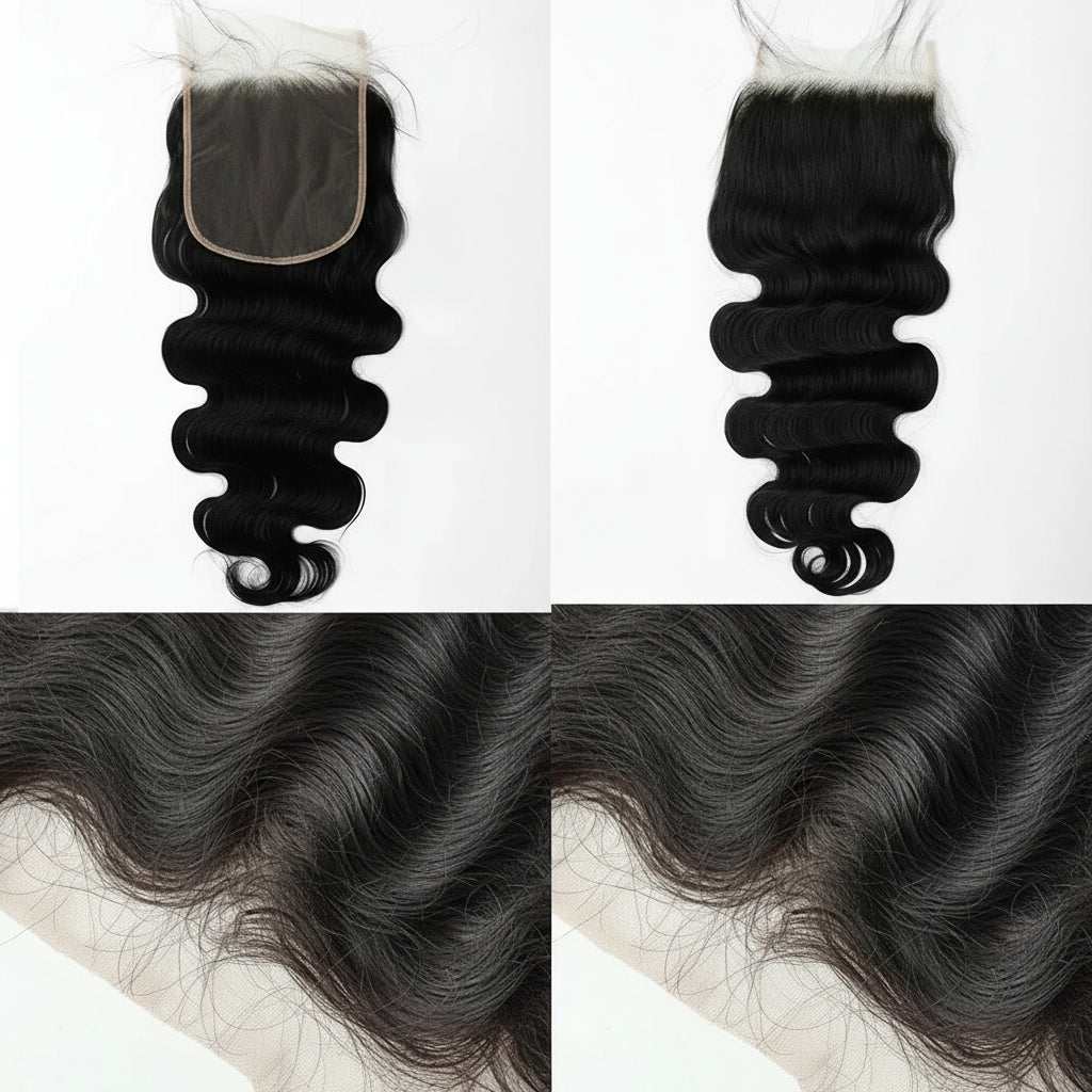 Body Wave Bundles 100% Human Hair with 4x4/5x5 Closure 20 22 24inch Raw Hair Extensions Bundles with 2x6 Midlle Part Closures