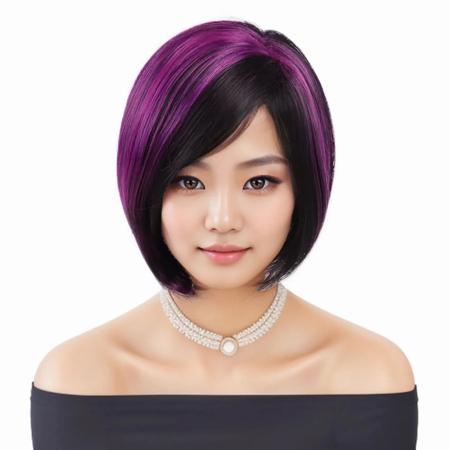 Synthetic Burgundy Wig f