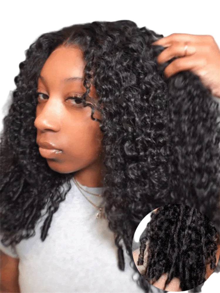 Water Curly Hair Twist Invisible Lace Human Hair