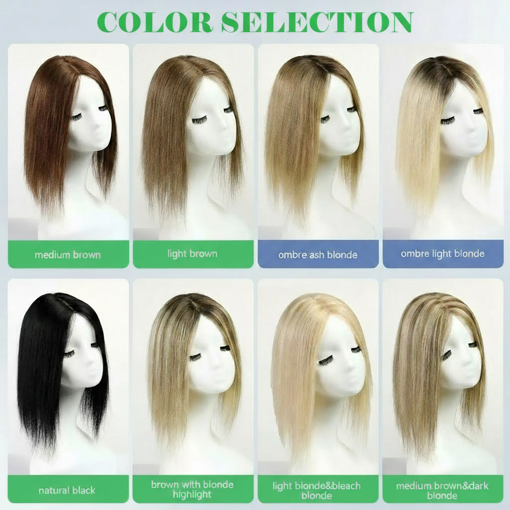 Brown Mixed Blonde Remy Human Hair Toppers