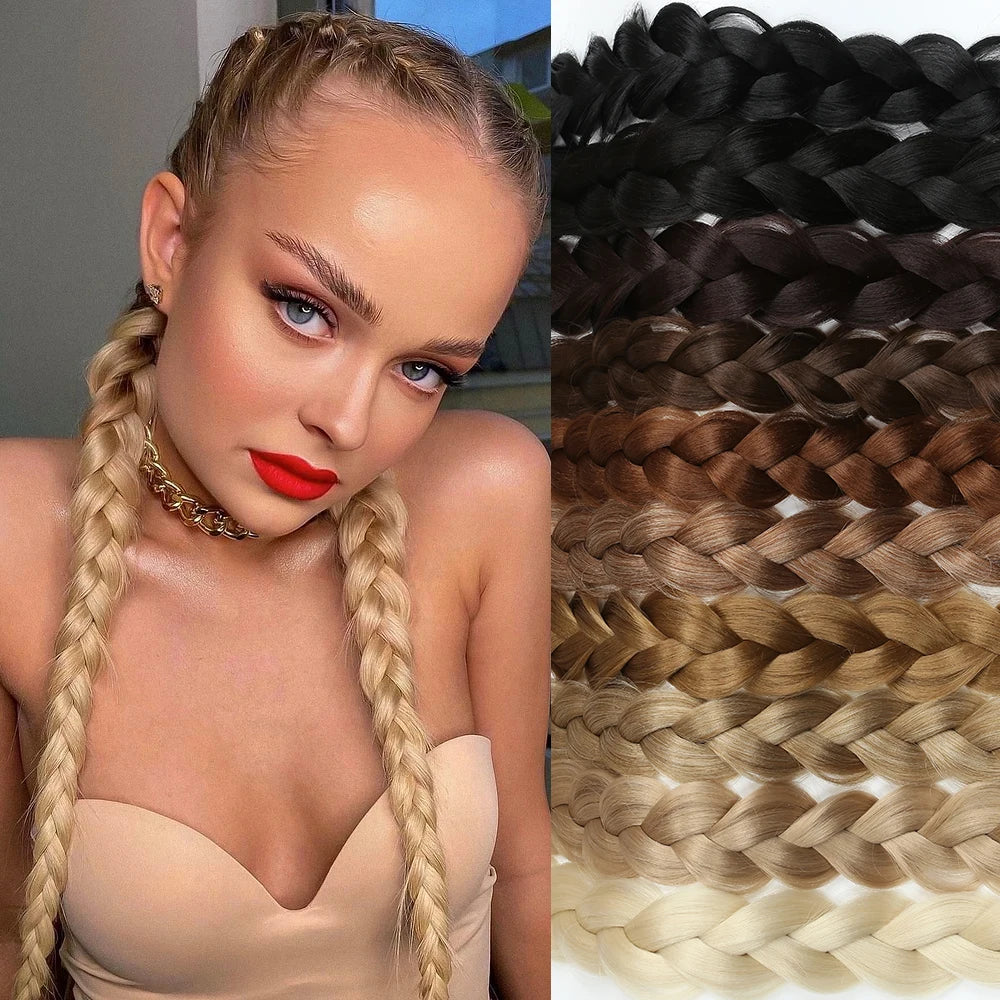 Synthetic Braided Long Ponytail Extensions