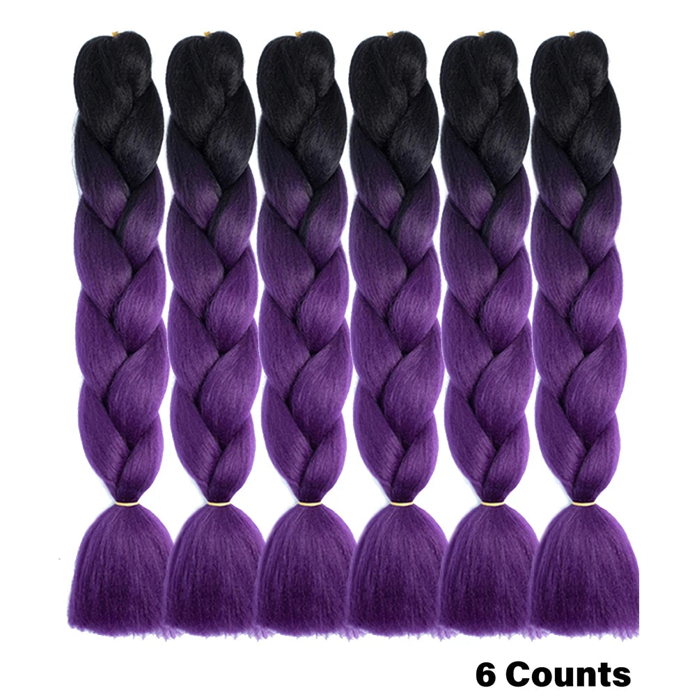Crochet Braids 6Pcs Braiding Hair Ombre Synthetic