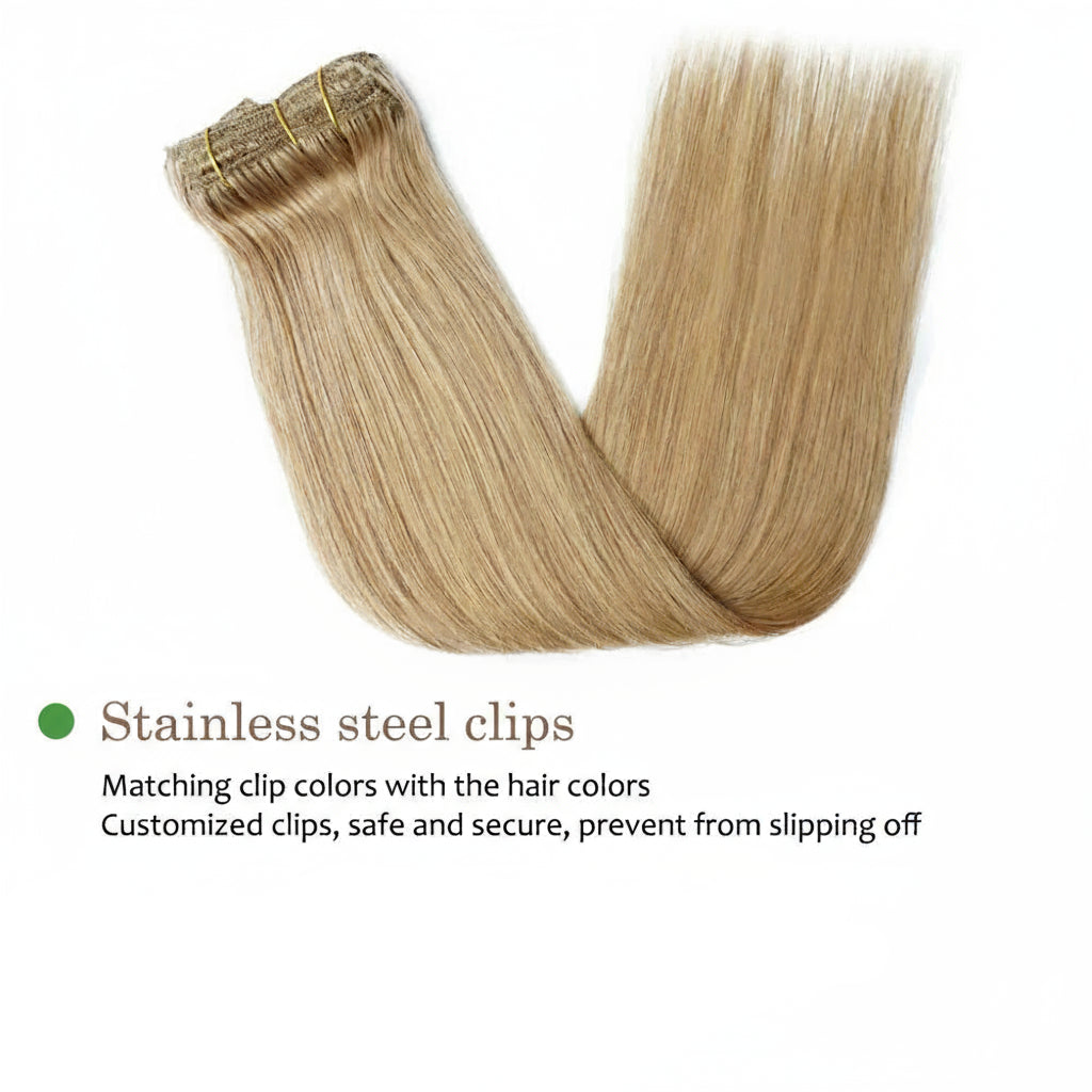 Honey Blonde Clip in Hair Extensions 27#