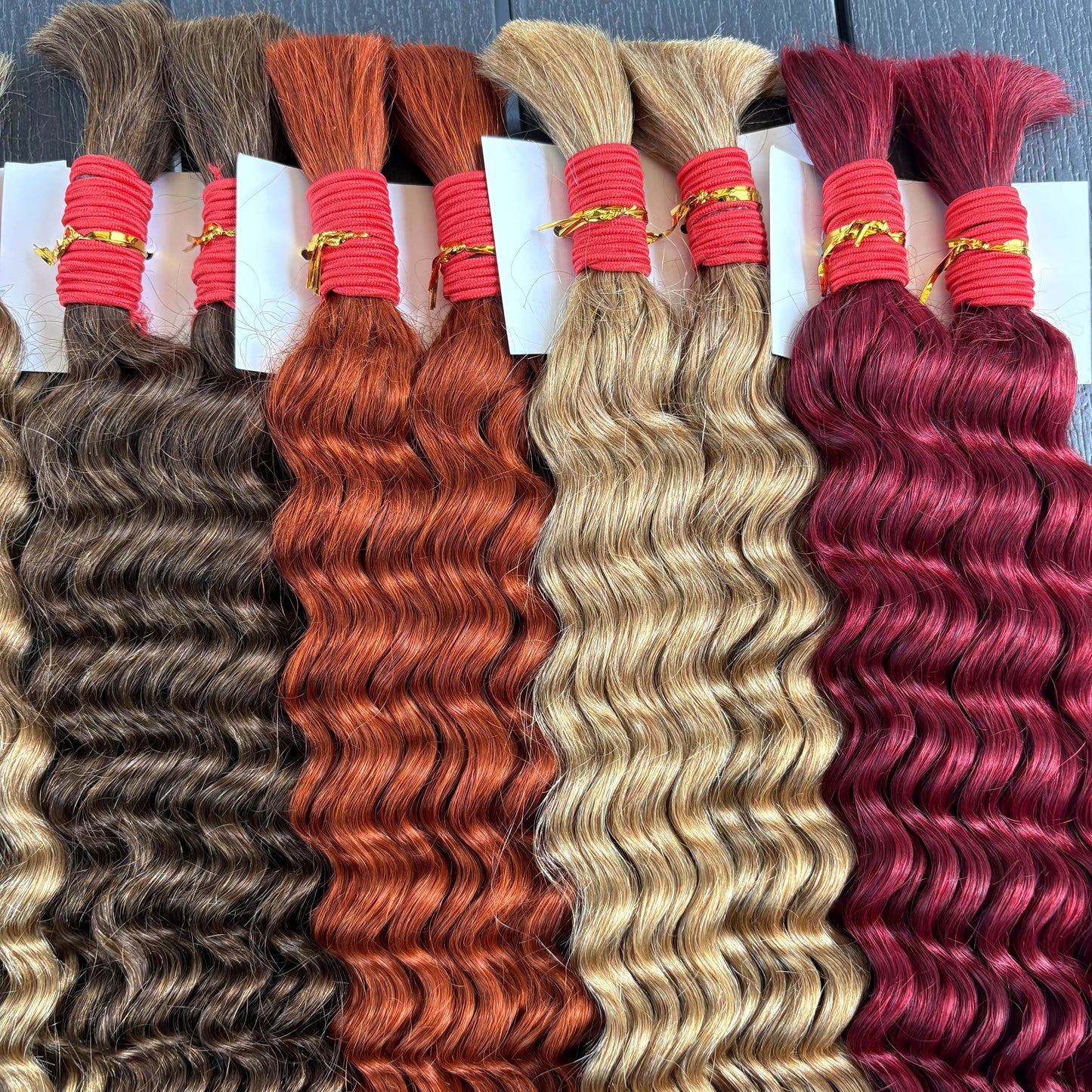 22 24Inch Deep Wave Bulk Human Hair for Boho Braids No Weft Colored 100% 12A Human Hair Bulk Curly Extensions for Braiding