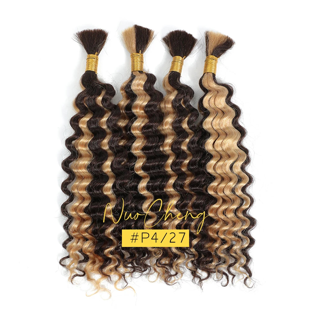 Chocolate Brown Deep Wave Human Hair Crochet Bundles