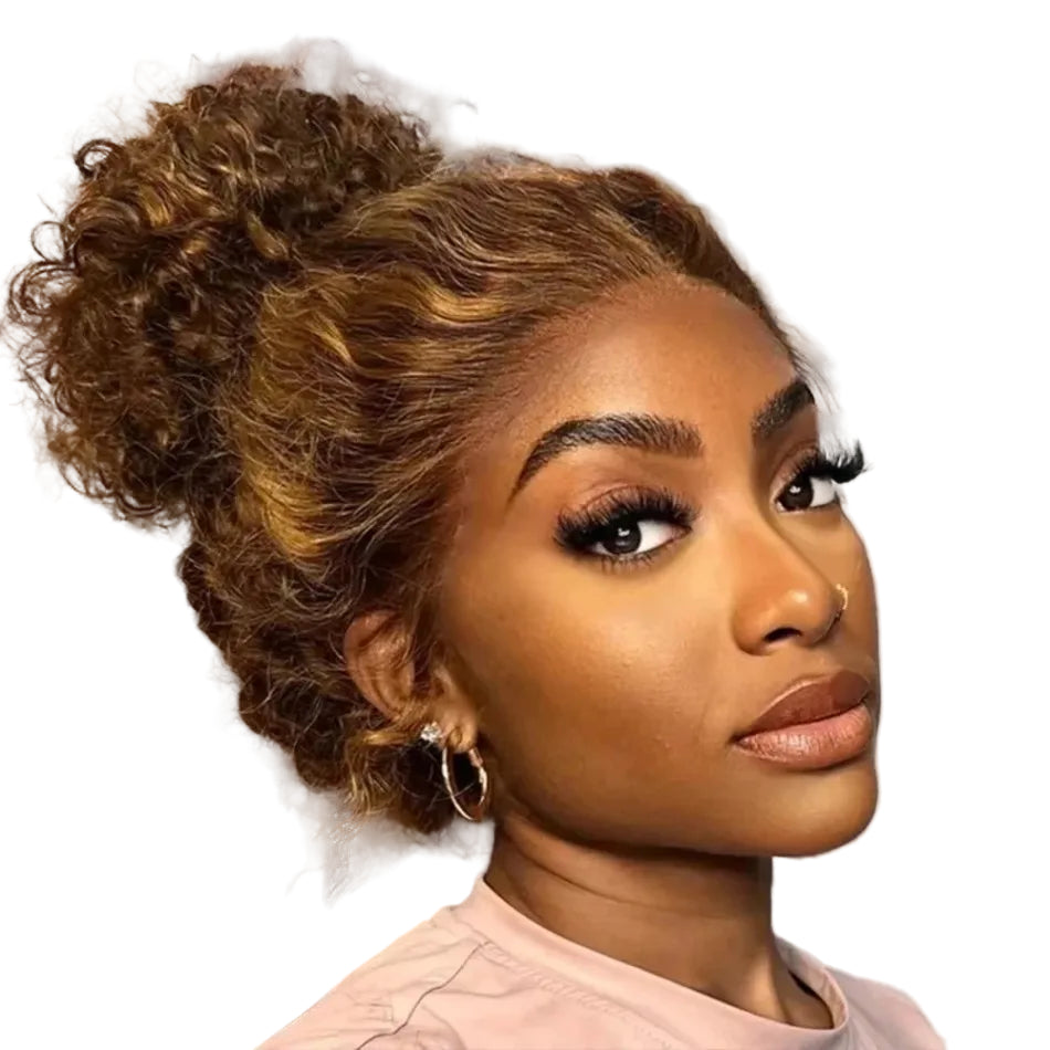 360 Full HD Lace Wig Human Hair Pre Plucked Highlight Deep Wave