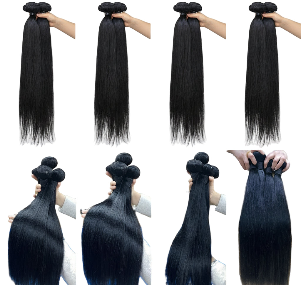 Unprocessed Virgin Human 12A Straight Bundles 100% Raw