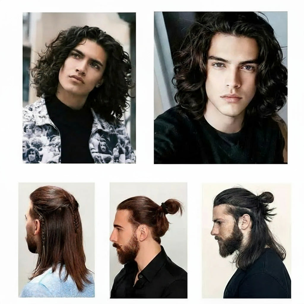 Lace Pu Long Hair Man Toupee