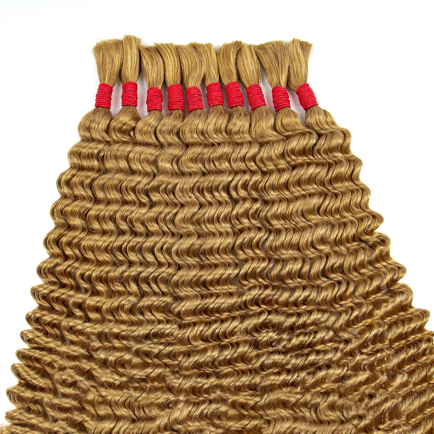 22 24Inch Deep Wave Bulk Human Hair for Boho Braids No Weft Colored 100% 12A Human Hair Bulk Curly Extensions for Braiding