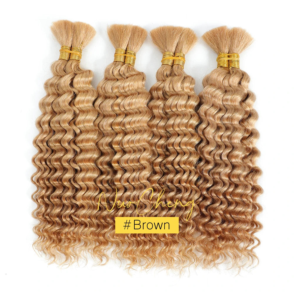 Chocolate Brown Deep Wave Human Hair Crochet Bundles