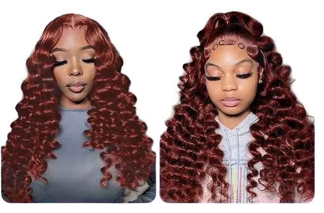 Reddish Brown Loose Deep 13x6 HD Lace Front Human Wig Pre plucked
