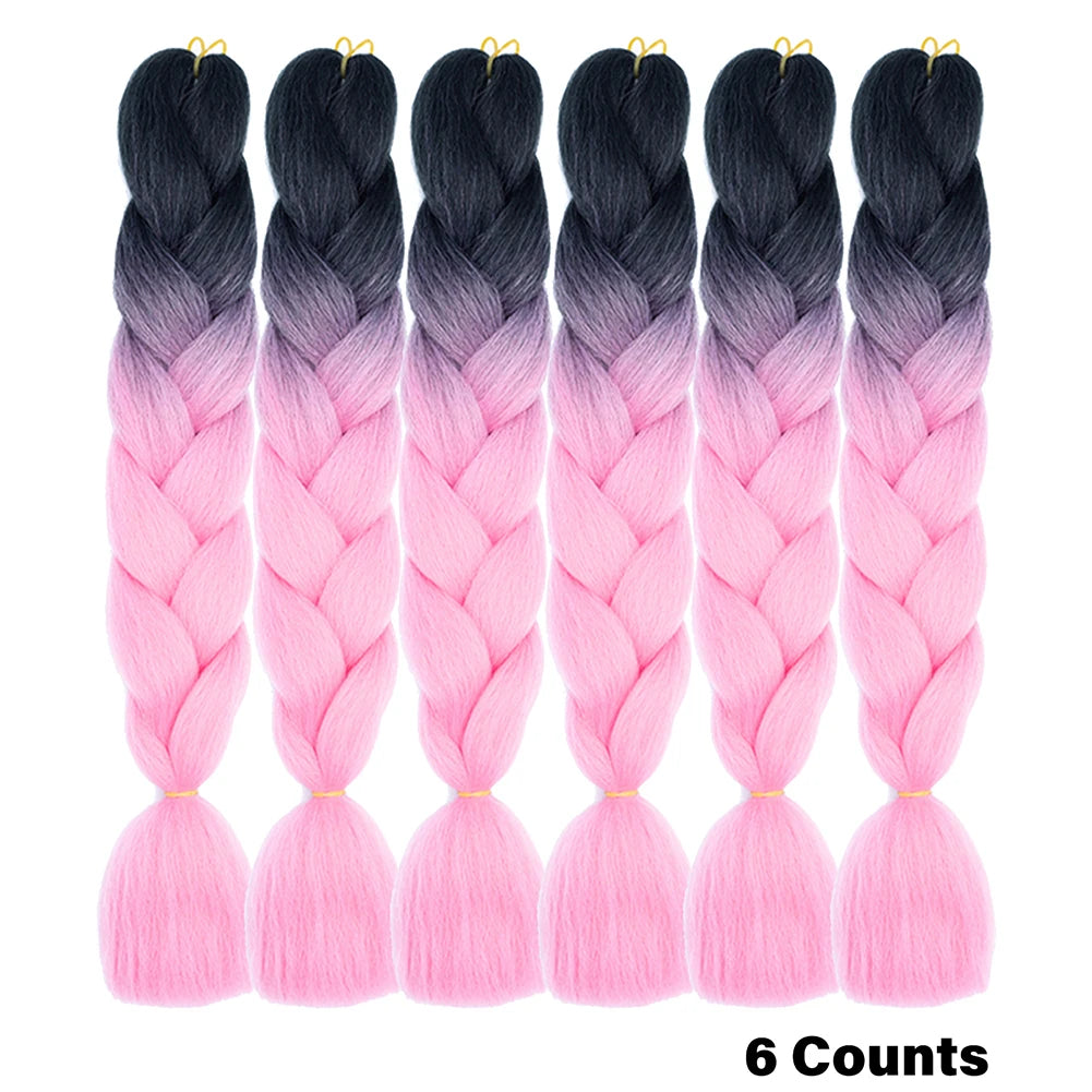 Crochet Braids 6Pcs Braiding Hair Ombre Synthetic