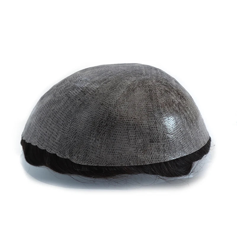 4mm Wave Afro Human Hair Wigs for Men Thin Skin