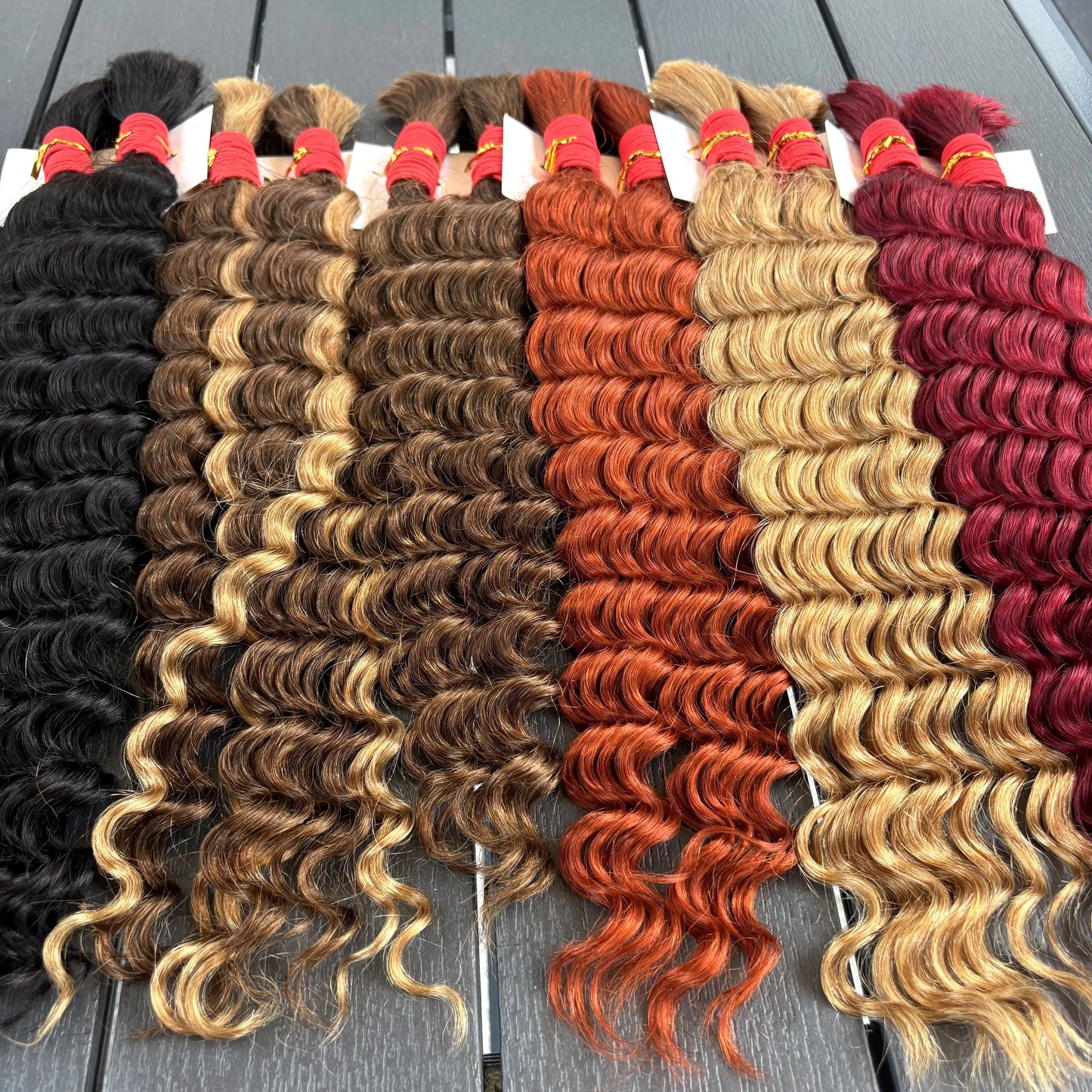 22 24Inch Deep Wave Bulk Human Hair for Boho Braids No Weft Colored 100% 12A Human Hair Bulk Curly Extensions for Braiding
