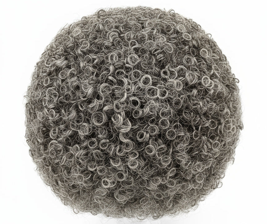 15mm Curly Mens Wig Durable Skin Toupee African American Human Hair Microskin