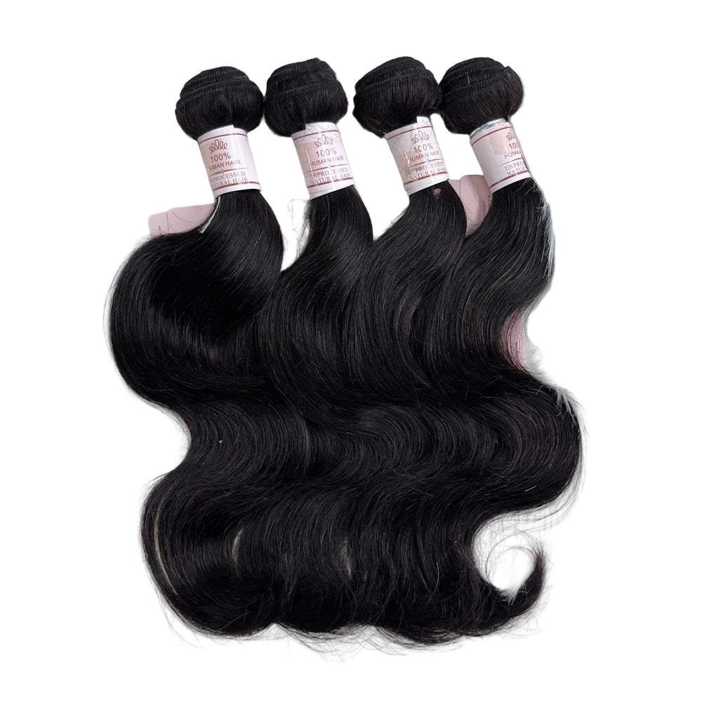 Body Wave Bundles Human Hair With Closure Brazilian Hair Wave 4 Bundles With 4x4 Lace Closure Remy Hair Extension For Women