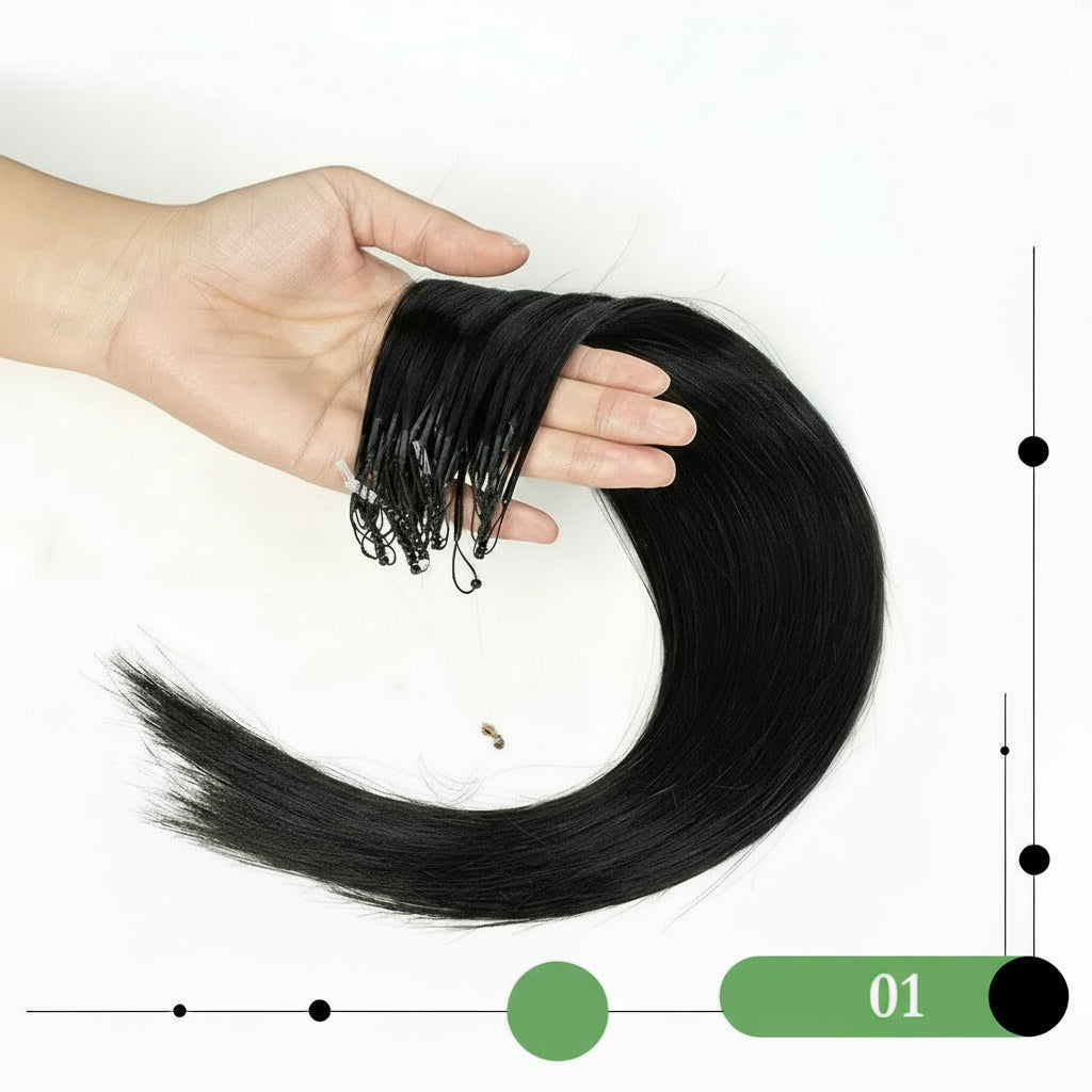 8D Human Hair Extensions Blonde 12"-24" Microlink