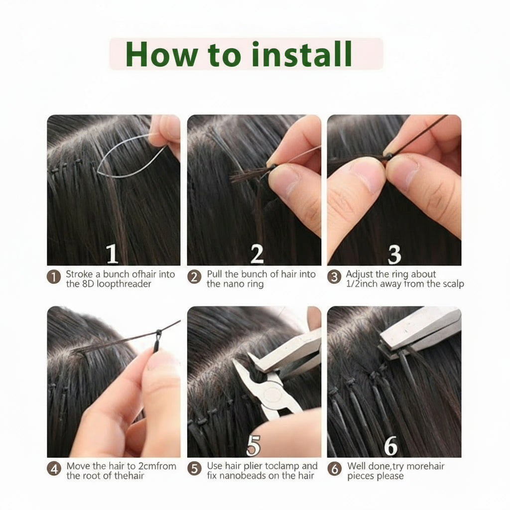 8D Human Hair Extensions Blonde 12"-24" Microlink